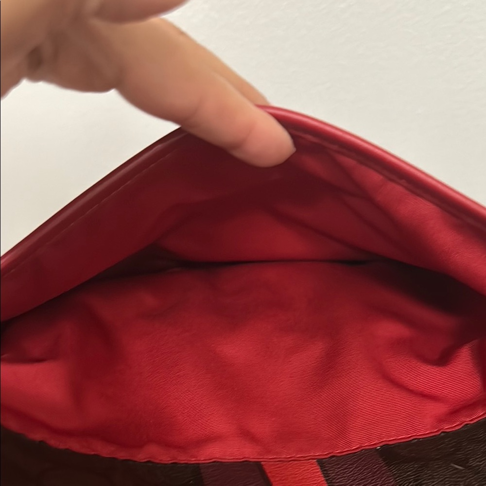 Unique Pristine Coach Brown Crossbody with Red Stripe and Red Strap - Picture 7 of 15